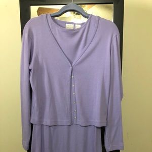 Two-pc sleeveless tank dress and sweater